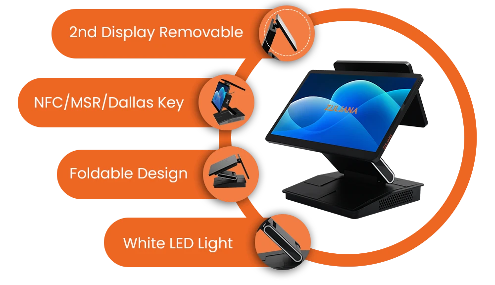 Touch Screen POS System 4 Ornage circle design